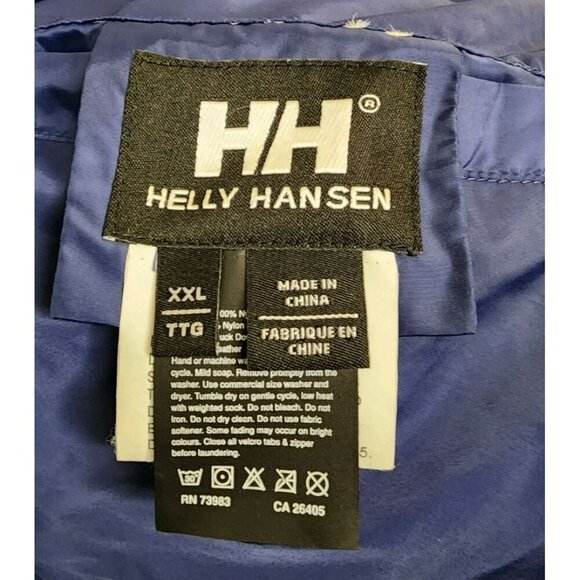 Men's Vintage Helly Hansen Reversible Down Puffer Jacket Size XXL Blue Logo - Picture 5 of 9
